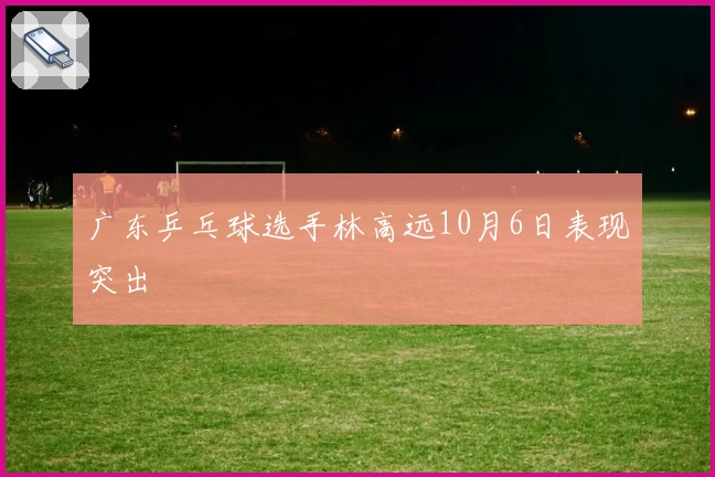 广东乒乓球选手林高远10月6日表现突出